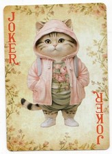 RARE MODERN "Cat Wearing a Pink Hoodie" JOKER Play Card #25