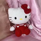 Sanrio Hello Kitty Plush Stuffed Cat Doll Red/White With Clothes & Bow — photo 1
