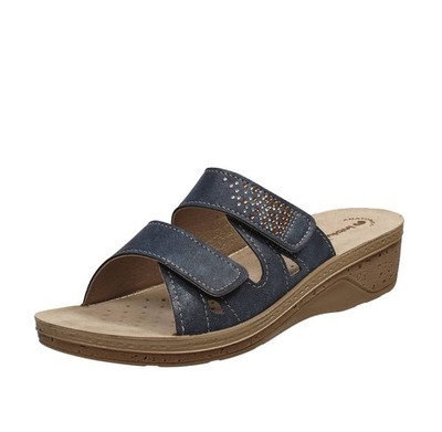Inblu Hausschuhe mit blauem Keilabsatz - Damenschuhe Hausschuhe Komfort und Hygiene