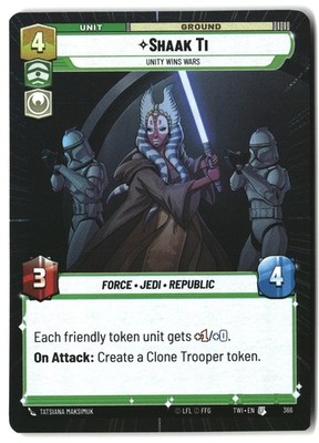 Star Wars Unlimited Shaak Ti - Unity Wins Wars (Hyperspace) TWI Foil LP