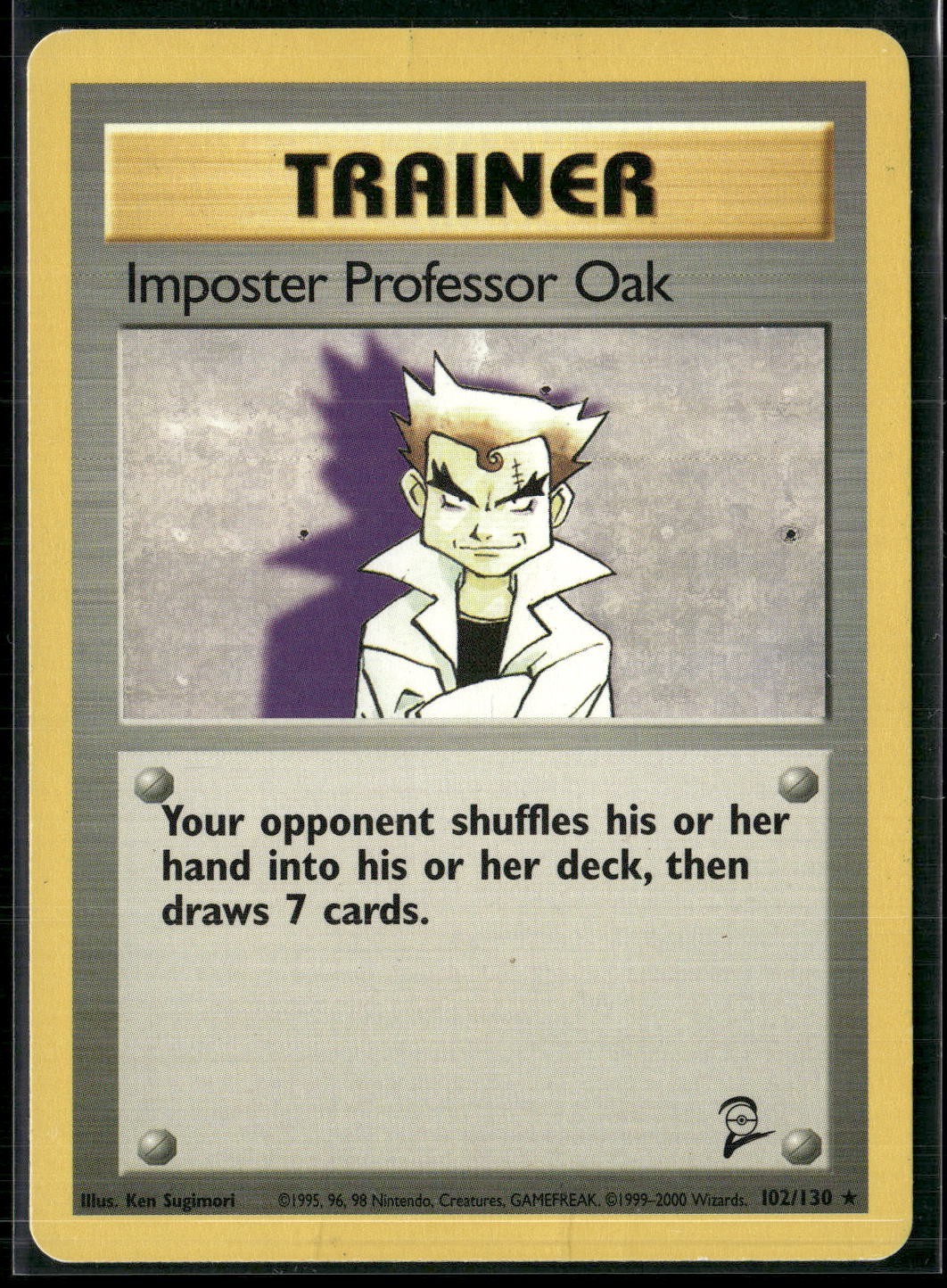 Pokemon - Imposter Professor Oak 102/130 Regular Rare Base Set 2 HP
