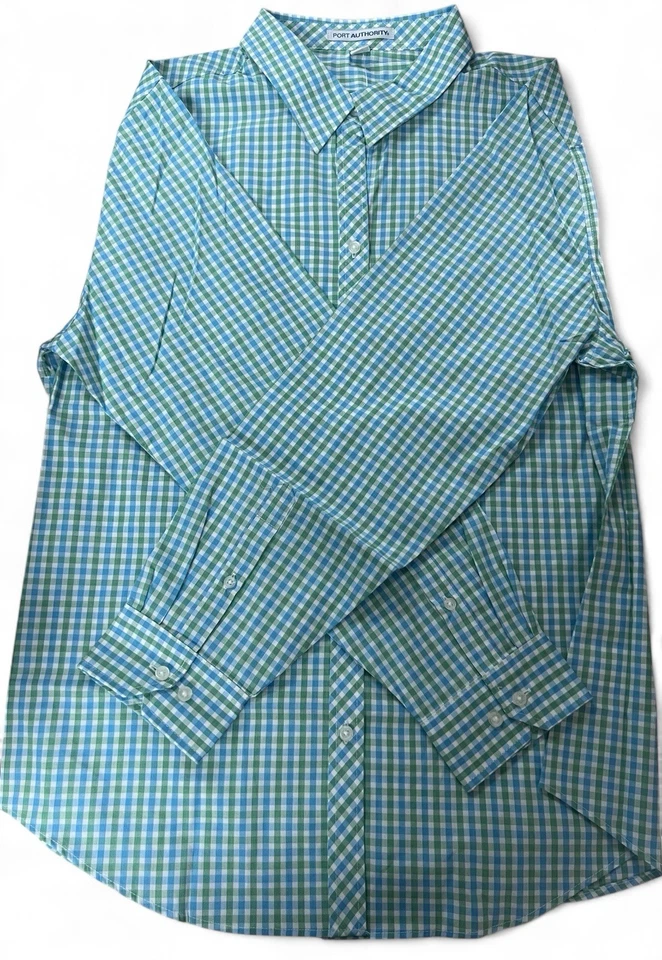 Guinga de manga larga de algodón/poliéster Port Authority L654 para dama Foto 2 de 4