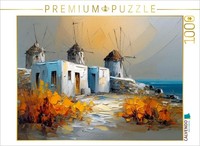 Calvendo Puzzle Mykonos - Cycladic Houses And Windmills | 1000 Pieces, Finished