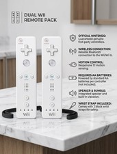2x Official Genuine Nintendo Wii Wireless Remote Controller - White (Wii)