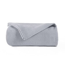 100 Cotton Bed Blanket King Size Soft Honeycomb Waffle 90x102 Inch Grey