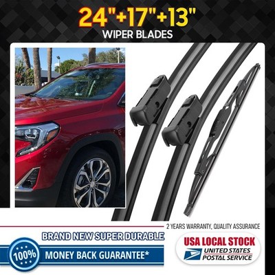 Windshield OEM Wiper Blades Direct Connect Size of 24''&17''&13'' Front Rear 3pcs