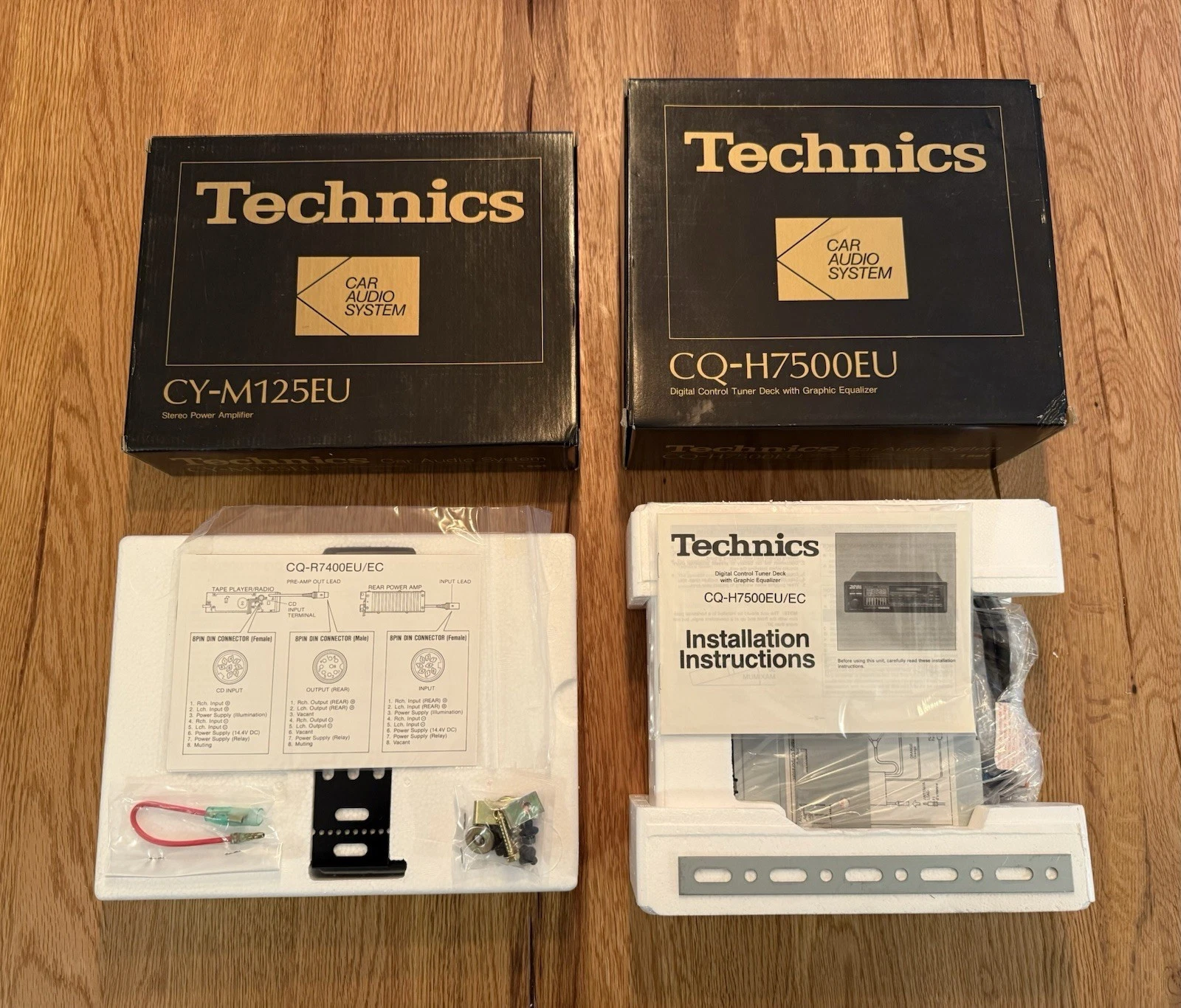 Technics CQ-H7500EU & CY-M125EU Car Radio Cassette Graphic EQ Amplifier - New