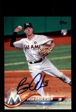 Signed Baseball Card Auto Brian Anderson 2018 Topps #234 Miami Marlins