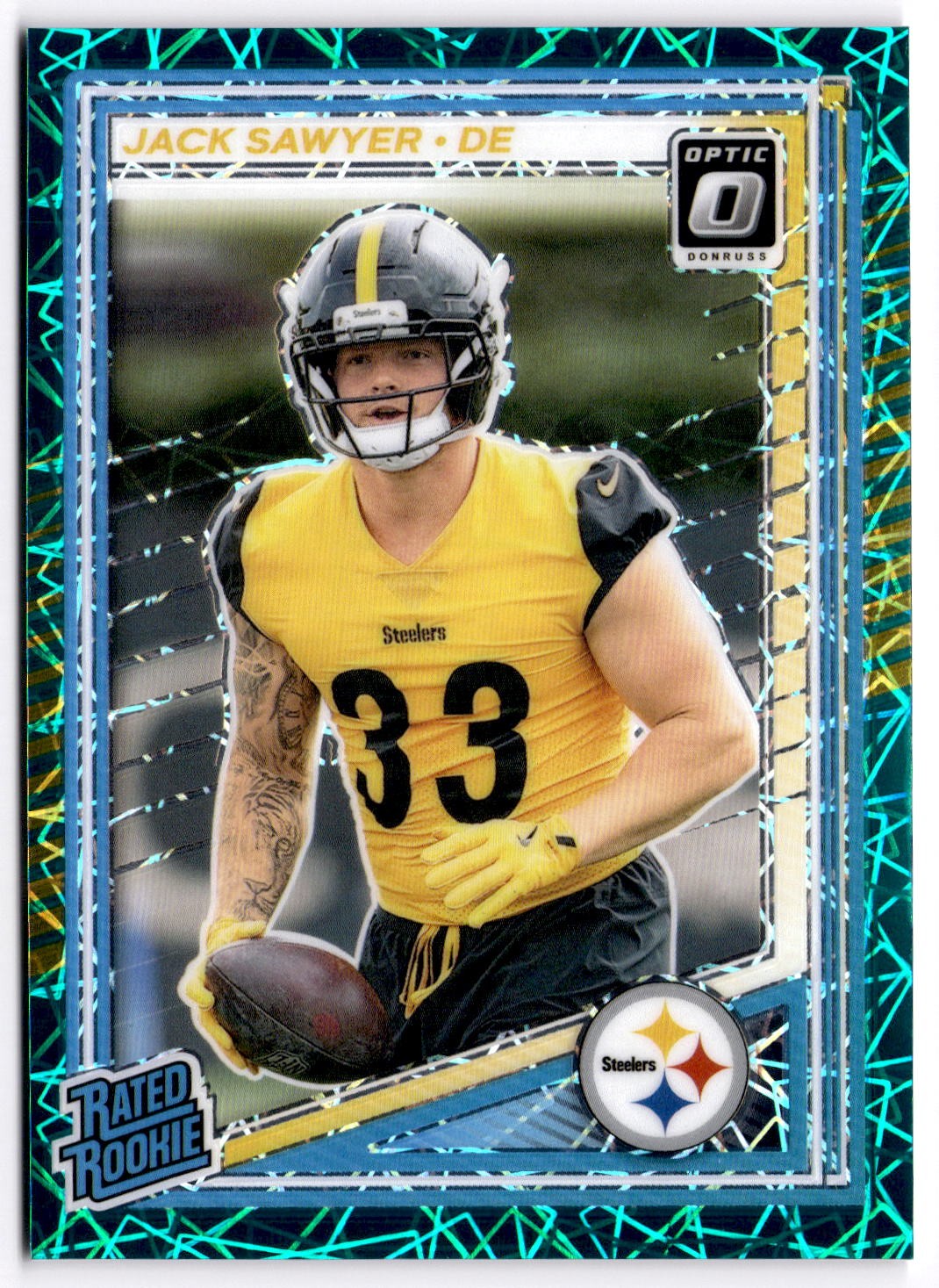 2025 Donruss Optic Jack Sawyer #220 Teal Velocity Pittsburgh Steelers