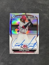 2023 Bowman Chrome CARLOS JORGE 1st Refractor Auto /499 REDS CPA-CJ Prospect MLB