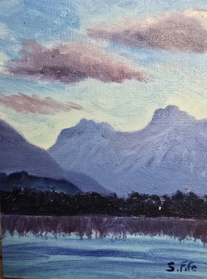 Elterwater Dusk, Original Ölgemälde, Lake District, von Simon Fife