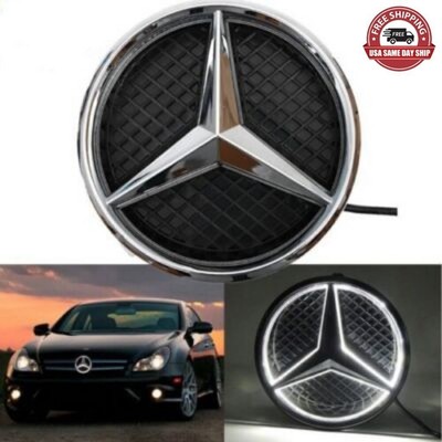 Car Front Grille LED Star Emblem Light  Illuminated For Mercedes Benz 2011-2018