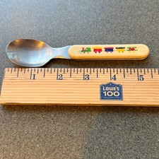 Vintage Stainless Flatware Baby Child Toddler Spoon Train Cars Handle Taiwan