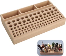 2 PCS Wooden Leather Tool Holders, Wooden Leather Craft Tools Rack Stand with 98