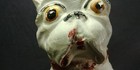 Large 1930s? Carnival Chalkware Boston Terrier French Bulldog Dog Statue 10"x14" — photo 4