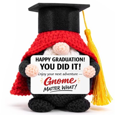 Graduation Gifts for Her Him  Class of 2026 Funny Handmade Crochet Gnome Grad...