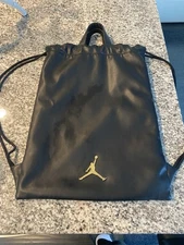 Nike Air Jordan Jumpman Drawstring Black Leather Backpack Bag