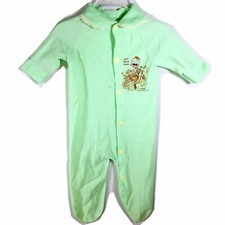 Holly Hobbie 1960  s Infant Jumpsuit Sleeper American Greetings Green Small
