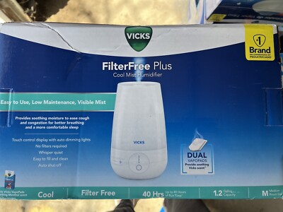 Vicks Filter Free Plus Cool Mist Ultrasonic Humidifier - 1.2gal - Medium