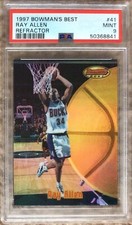 1997 Bowman’s Best #41 Ray Allen Refractor PSA 9 HOF POP 4 Milwaukee Bucks
