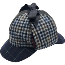 Sherlock Holmes Deerstalker Hat - Houndstooth & Herringbone Patchwork