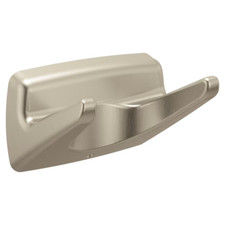Moen Adler YB0103BN Brushed Nickel Double -Hook Wall mount Towel Hook