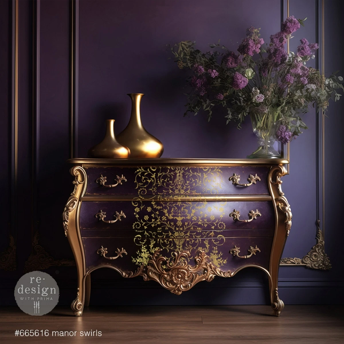 Prima Redesign Manor Swirls Kacha Gold Foil Furniture Craft