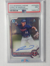 2022 BOWMAN CHROME PROSPECT AUTO DANNY DE ANDRADE PSA 9 MINT RC #CPADDE