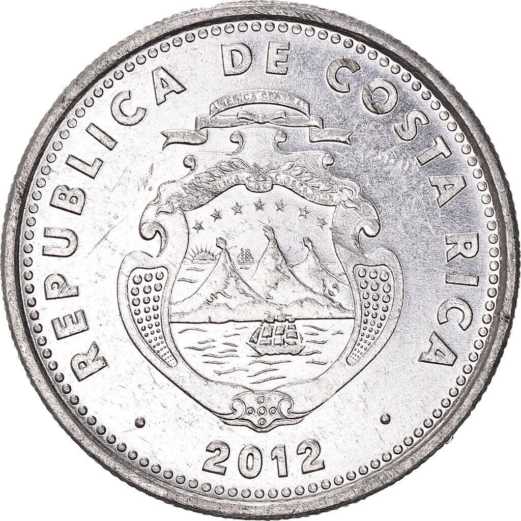 [#384337] Coin, Costa Rica, 10 Colones, 2012, VF, Aluminum