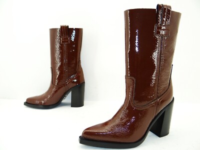 Bronx Mya-Mae Stiefel Stiefelette Western Cowboy Biker Damen Leder Gr.39 Wine
