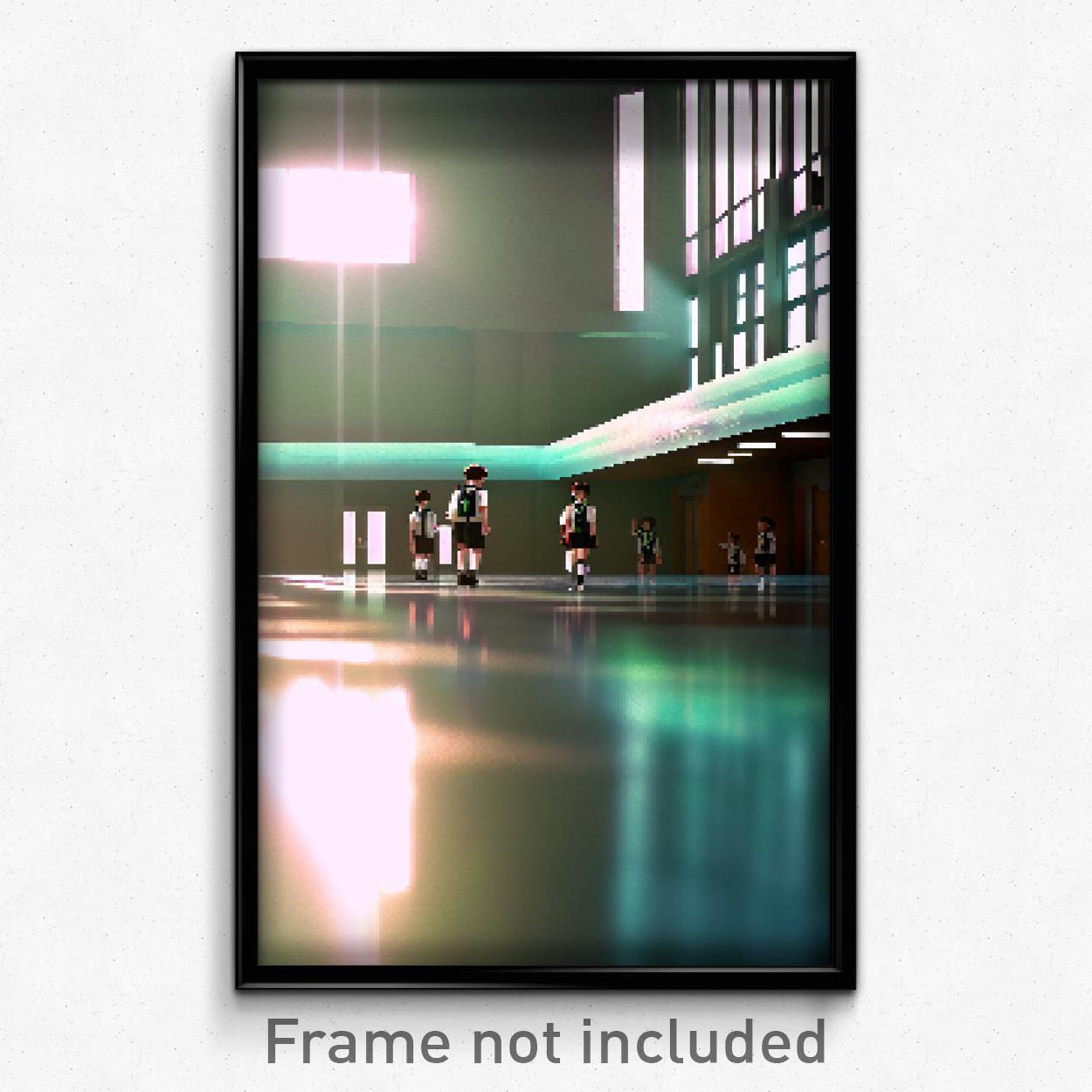 Pixel Art Poster - Infinite School (8 Bit Psychedelic Trippy Video Game Print)