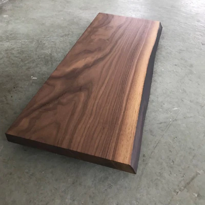 Wandboard Nussbaum Massiv Holz Board Regal Steckboard Regalbrett NEU Baumkante ! - Bild 1 von 4