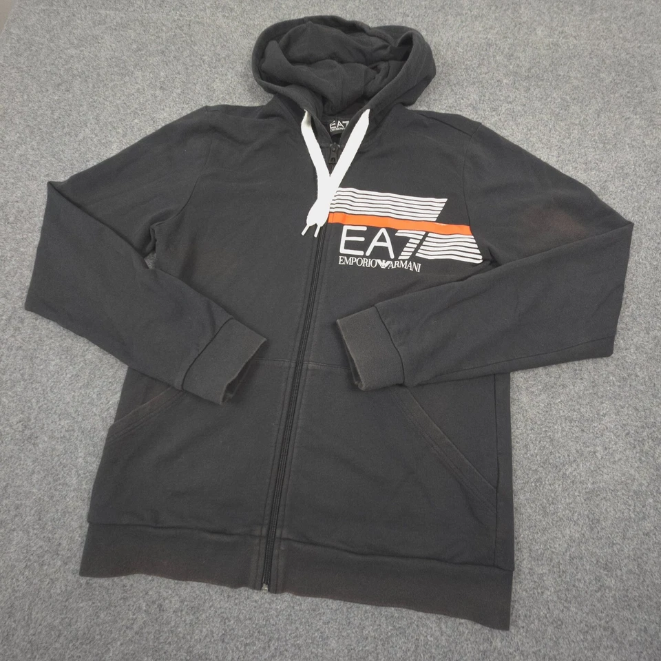 Emporio Armani Jumper Mens MEDIUM Black EA7 Fleece Hoodie Long Sleeve Size M - image 4 of 4