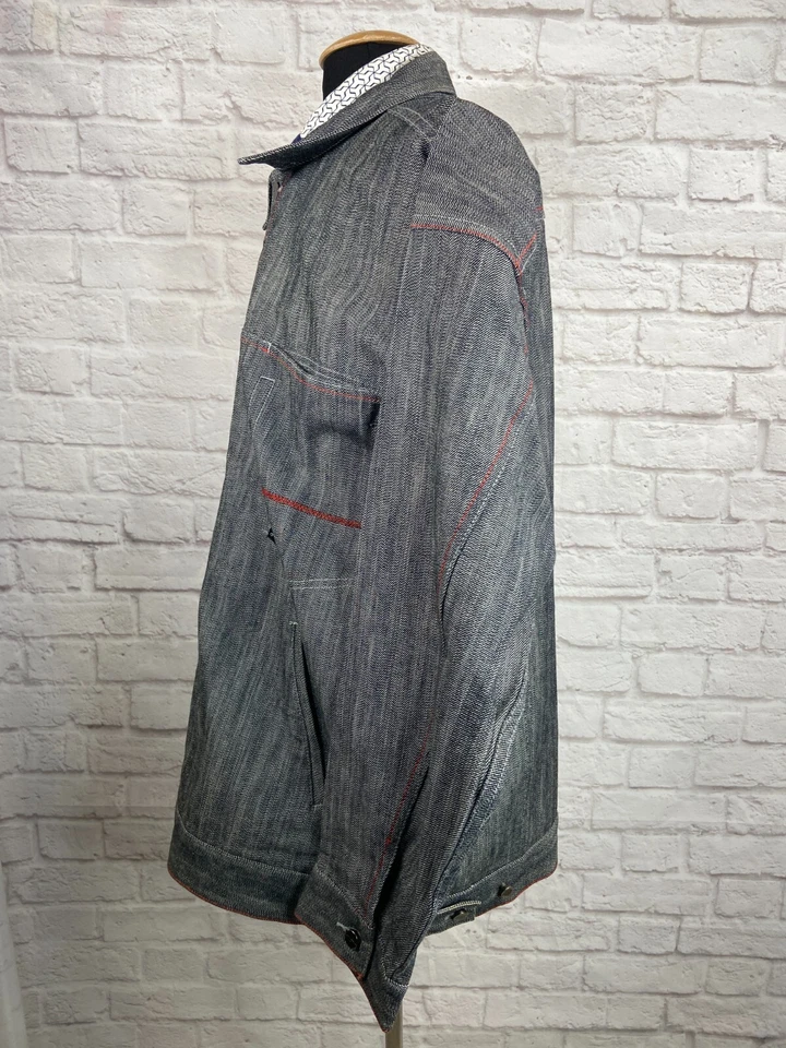 SEAN JOHN Mens Blue-Gray DENIM COTTON Button-Front Business-Dress Shirt SIZE XXL - Image 4 of 4