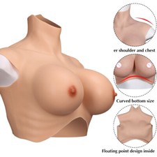 Silicone Breast Plate Forms Puls Size C-H Cup CrossdresserFake Breast Enhancer