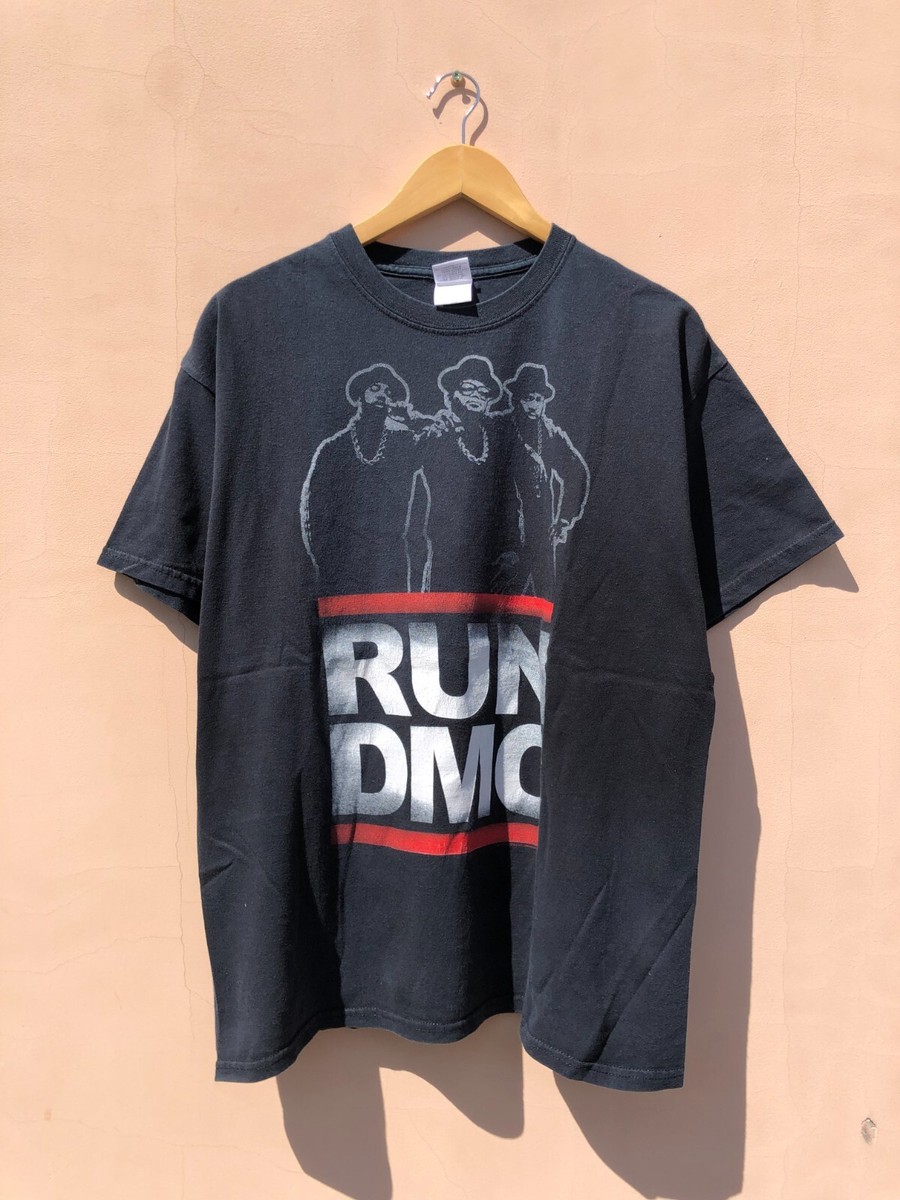 Vintage 2010 Run DMC Hip Hop Band Faded Black T-shirt Sz L | eBay