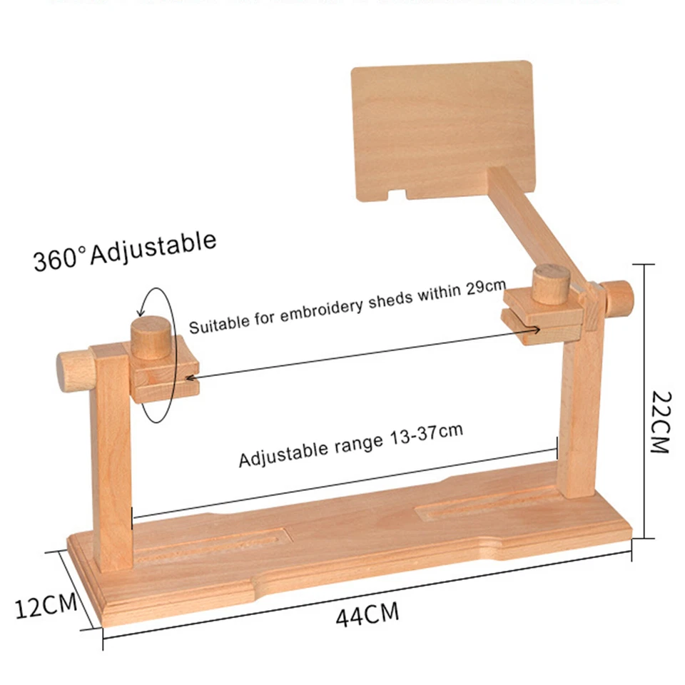 Soporte de aro de madera bordado punto de cruz soporte de marco portátil estante hágalo usted mismo costura Foto 3 de 4