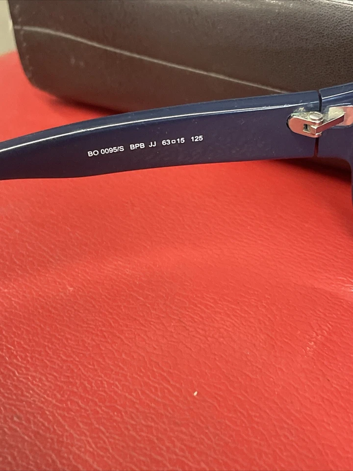 Nos HUGO NARANJA B0095/s Bpb Jj63015 125 GAFAS DE SOL AUTÉNTICAS Azul Gris Foto 4 de 4