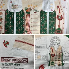 Vintage Daisy Kingdom Hohoho Vest Cut to Sew Fabric Pattern Panel