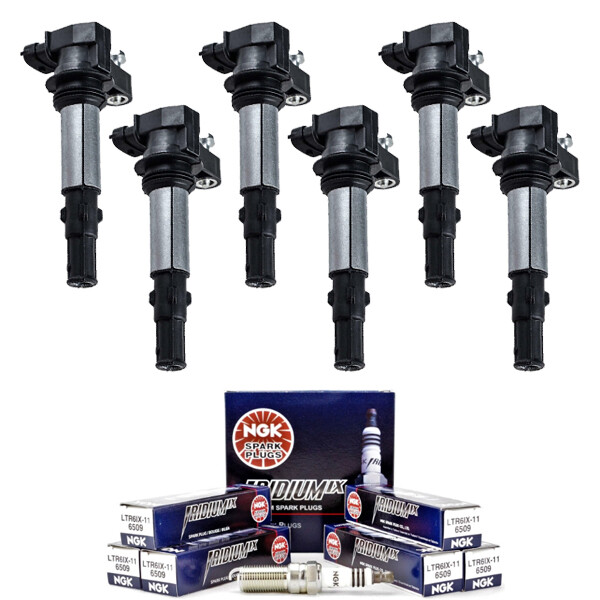 New Set of 6 Ignition Coil  NGK Spark Plug for Allure/ CTS/ SRX/ Traverse V6