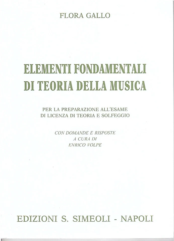 Flora Gallo Elementi fondamentali di teoria della musica esame teoria solfeggio