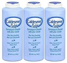 Caldesene Baby Cornstarch Powder with Zinc Oxide 5 oz Pack of 3 
