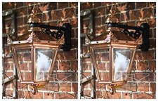 Deluxe Pair of 61 x 46cm Standard Copper Hanging Wall Lantern