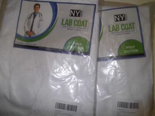 Two NY Threads Professional Lab Coats.  Size Medium.  In Package With Tags.