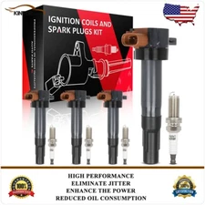 4 Ignition Coils & Spark Plugs Kit For Suzuki SX4 2010-2013 2.0L Swift 2018 1.2L