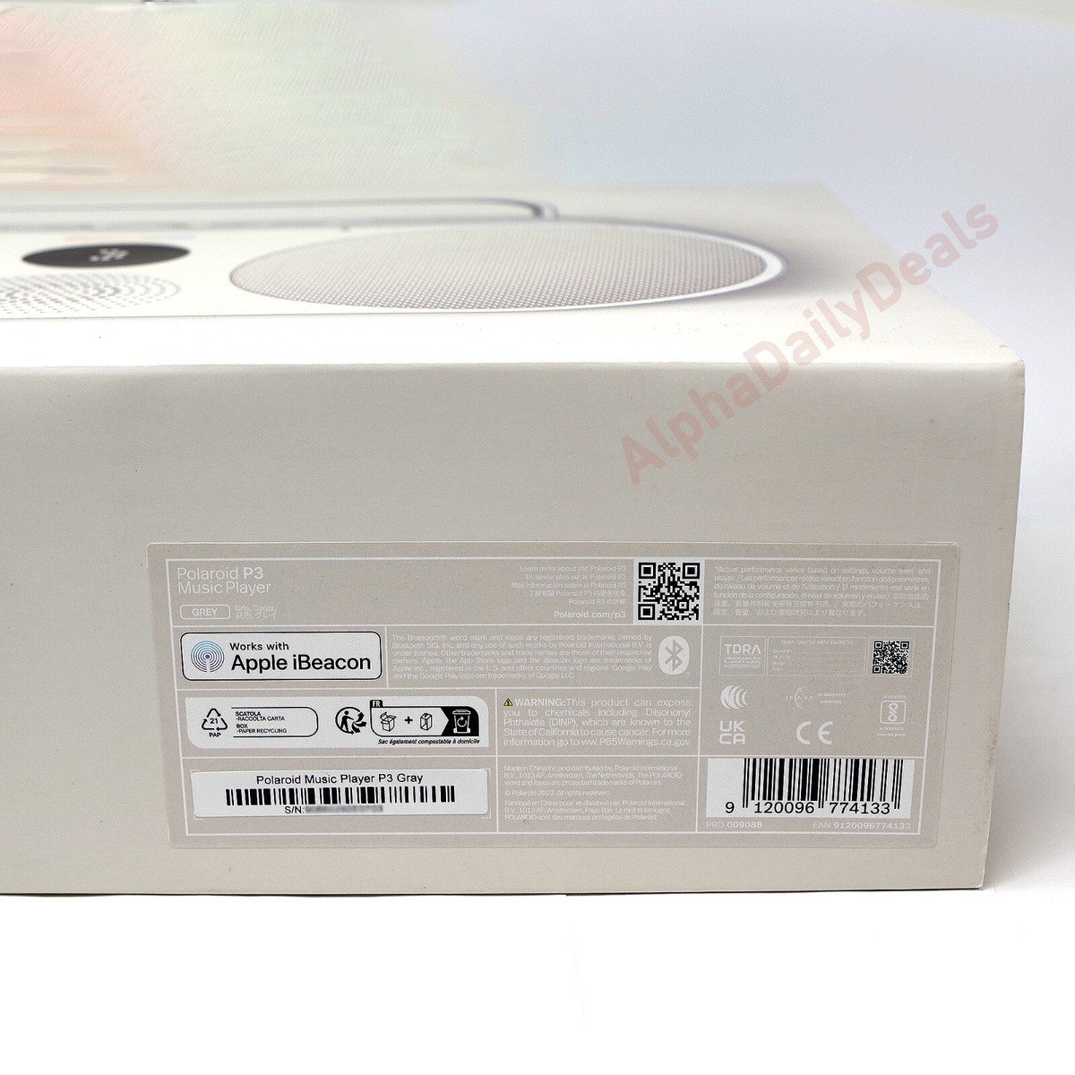 Polaroid P3 Music Player Wireless Bluetooth Speaker Retro Boombox