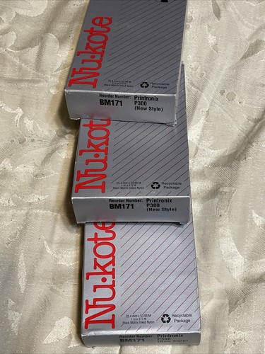 (3) Nu-kote Model BM171 Black Nylon Printer Ribbons - 第 1/1 張圖片