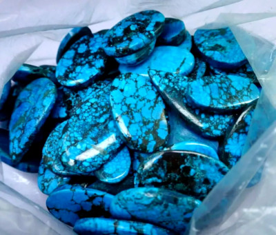 AAA+ 500 CT Natural Spiderweb Turquoise Oval Blue Untreated Arizona Gemstone Lot