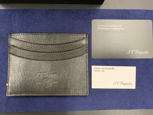 Dupont Porta Carte di Credito, Linea D, Pelle Nero, Credit Card Holder  180008 | eBay