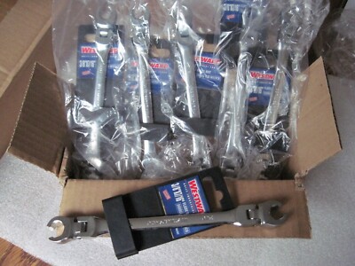Box of 6 Westward 3/8 x 7/16'' Double Flex Flare Nut Wrench Chrome Polished 4NZk7